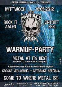 Flyer - Maniacs Of Rock - Warm Up-Party