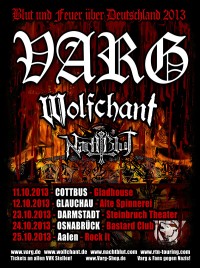 Flyer - Varg + Wolfchant + Nachtblut, ES GIBT REICHLICH ABENDKASSE!!!