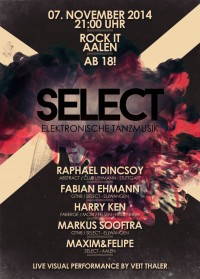 Flyer - SELECT - Elektronische Tanzmusik