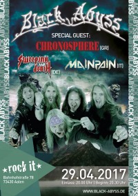 Flyer - Black Abyss special Guests: Chronosphere MainPain Sweeping Death