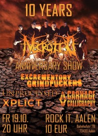 Flyer - NECROTTED - 10 Years Anniversary Show