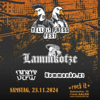 Flyer - Yelloi! Press Fest mit Lammkotze - Kommando.21 und Verfolgungswahn