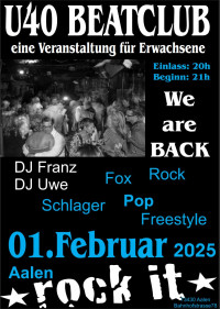 Flyer - Ü40 BeatClub im Rockit Aalen