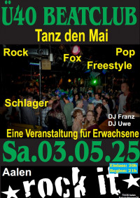 Flyer - Ü40 BeatClub im Rockit Aalen präsentiert:,
