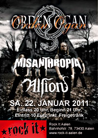 Flyer - Orden Ogan + Misanthropia + Alsion